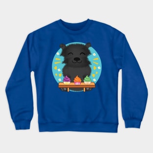 Affenpinscher eating cupcakes, Cute Affenpinscher, affenpinscher breed, i love my affenpinscher, funny affenpinscher, affenpinscher puppy, cute pets, Monkey Terrier, Baking Lover, cute animal friendly Crewneck Sweatshirt